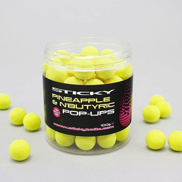 StickyBaits Pop Ups - Pineapple & N Butyricméret 12 mm - MPN: PIN12 - EAN: 5060333110062