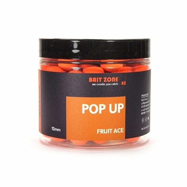 Bait Zone Pop Up Boilies Fruit Ace 12 мм / 250 мл
