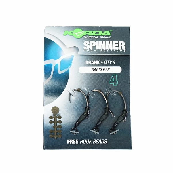 Korda Spinner Hook Sections Krank Barbless 4 bezzadziorowe