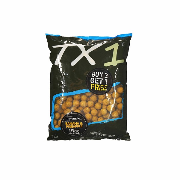 Shimano Tribal TX1 Boilies - Banana Pineapple - 1 kgGröße 15 mm - MPN: TX1BPB151000 - EAN: 8717009845458