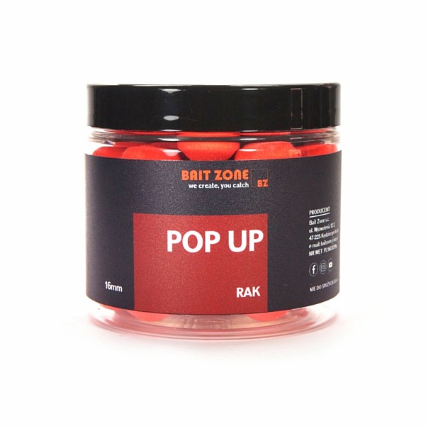 Bait Zone Pop Up Boilies - Cangrejotamaño 16mm / 250ml - MPN: BZPOPR16 - EAN: 200000053116