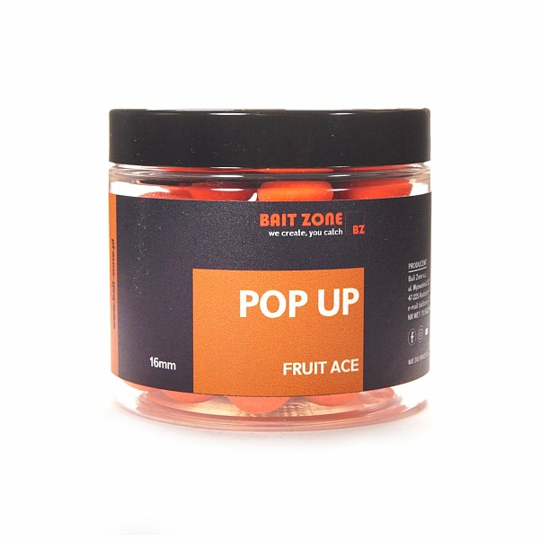 Bait Zone Pop Up Boilies Fruit Acerozmiar 16mm / 250ml - MPN: BZPOPFA16 - EAN: 200000053154