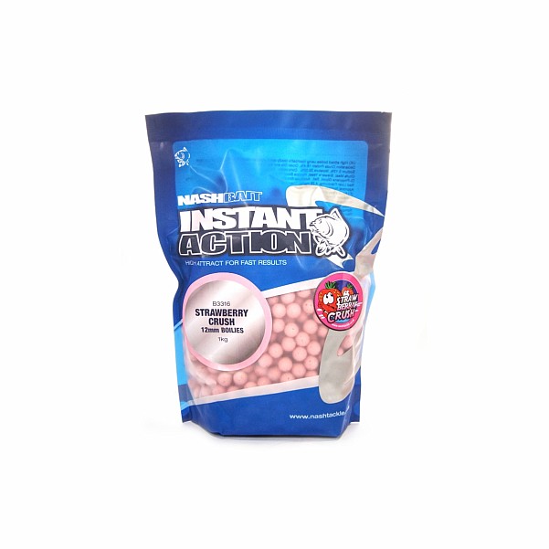 NEW Nash Instant Action Strawberry Crush Bottom Bait 1 kgtamaño 12 mm / 1kg - MPN: B3316 - EAN: 5055108833161