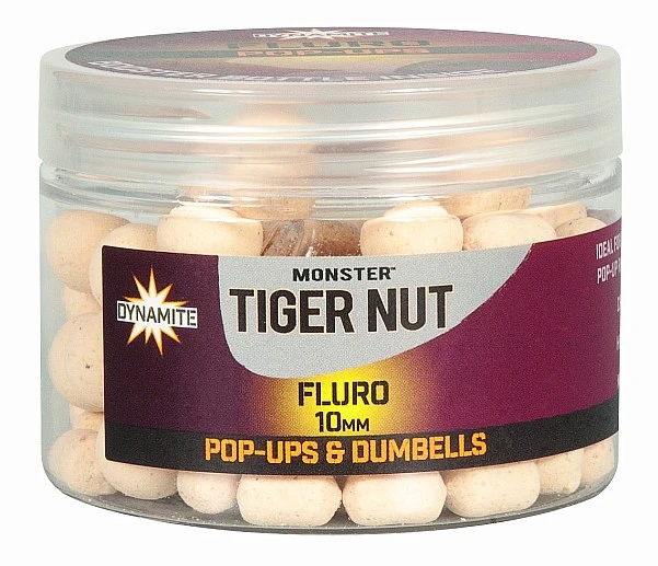 DynamiteBaits Fluro White Pop-Ups & Dumbells - Monster Tiger Nut  10 mm