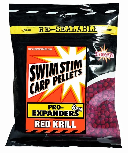 Dynamite Baits Swim Stim Carp Pellets - Pro-Expanders Red Krill 6mm / 300g