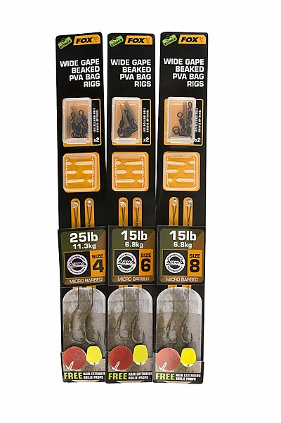 Fox Wide Gape Baked PVA Bag Ready Rigsverze hák č. 6 / 15lb - MPN: CCR151 - EAN: 5055350289815