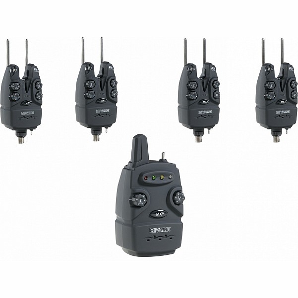 Mivardi Combo MX9 Wireless Bait Alarms 4 Bissanzeiger + Zentraleinheit - MPN: M-SOMX941 - EAN: 8595712409033