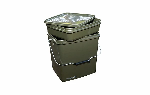 Trakker Olive Square Container inc. Tray 13L 13L