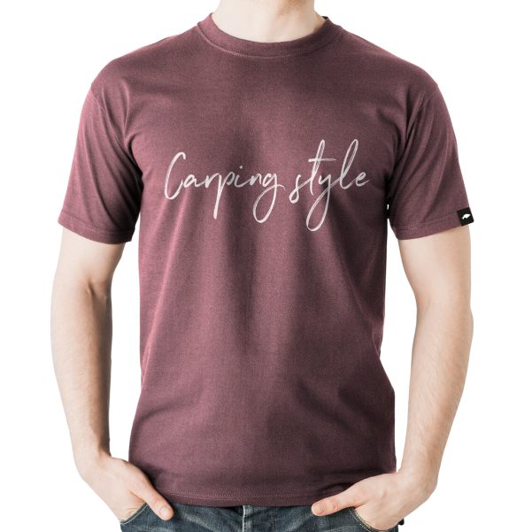 Rockworld Carping Style Melange Burgund  - Camiseta para hombre