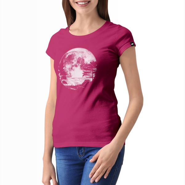 Rockworld T-Shirt Full Moon Różowy Damski
