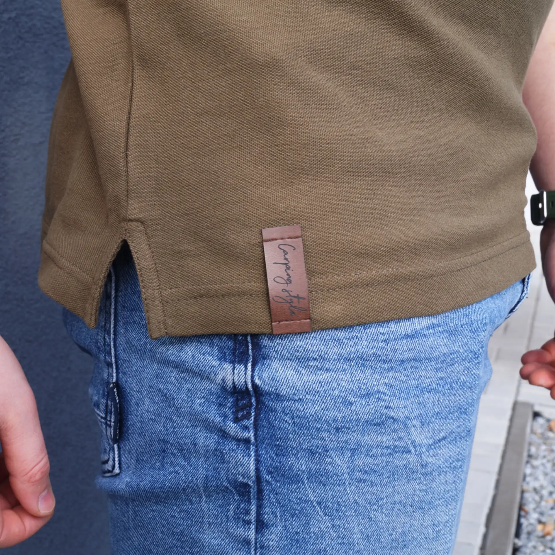 Rockworld - Maglietta polo uomo khaki