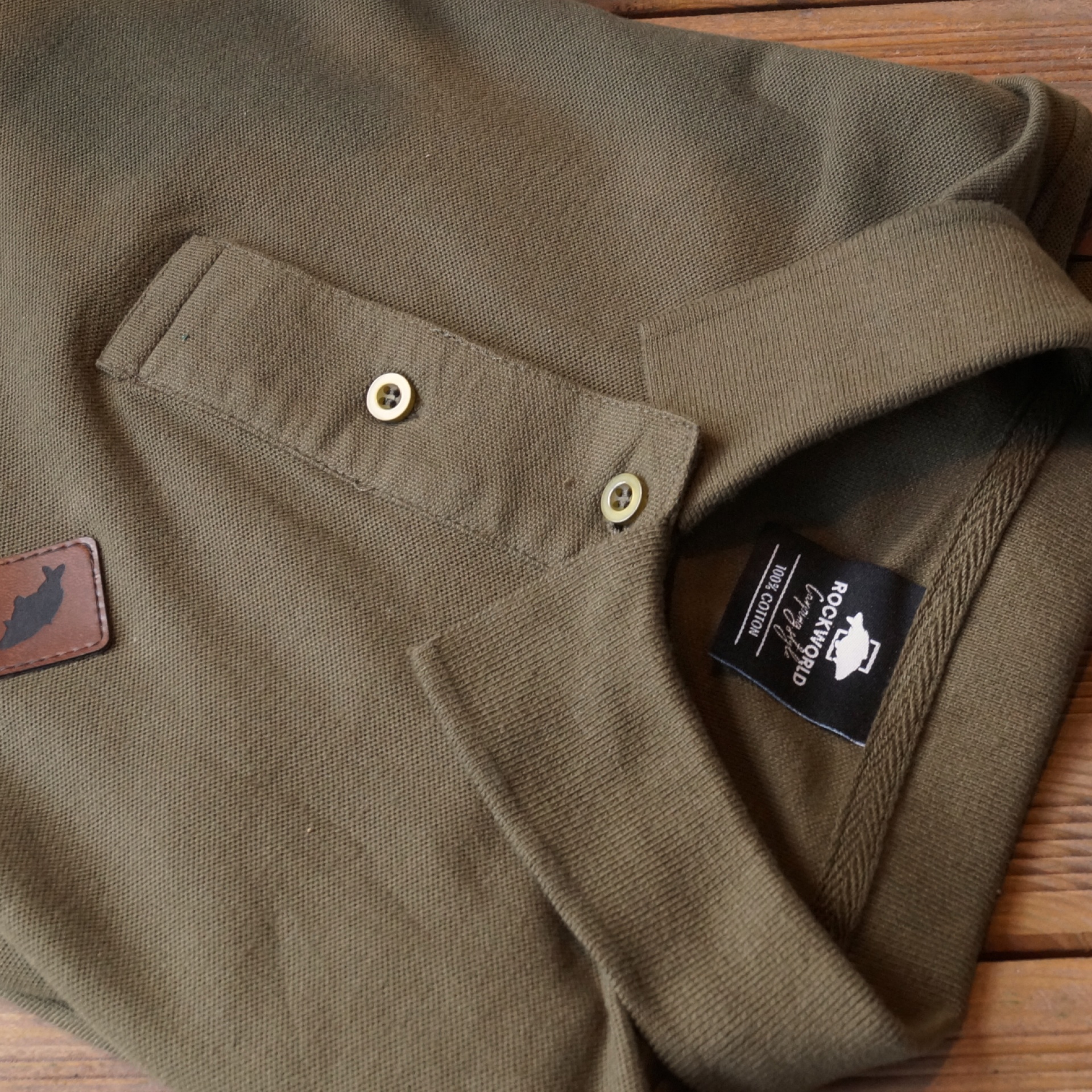 Rockworld - Polo da uomo in khaki