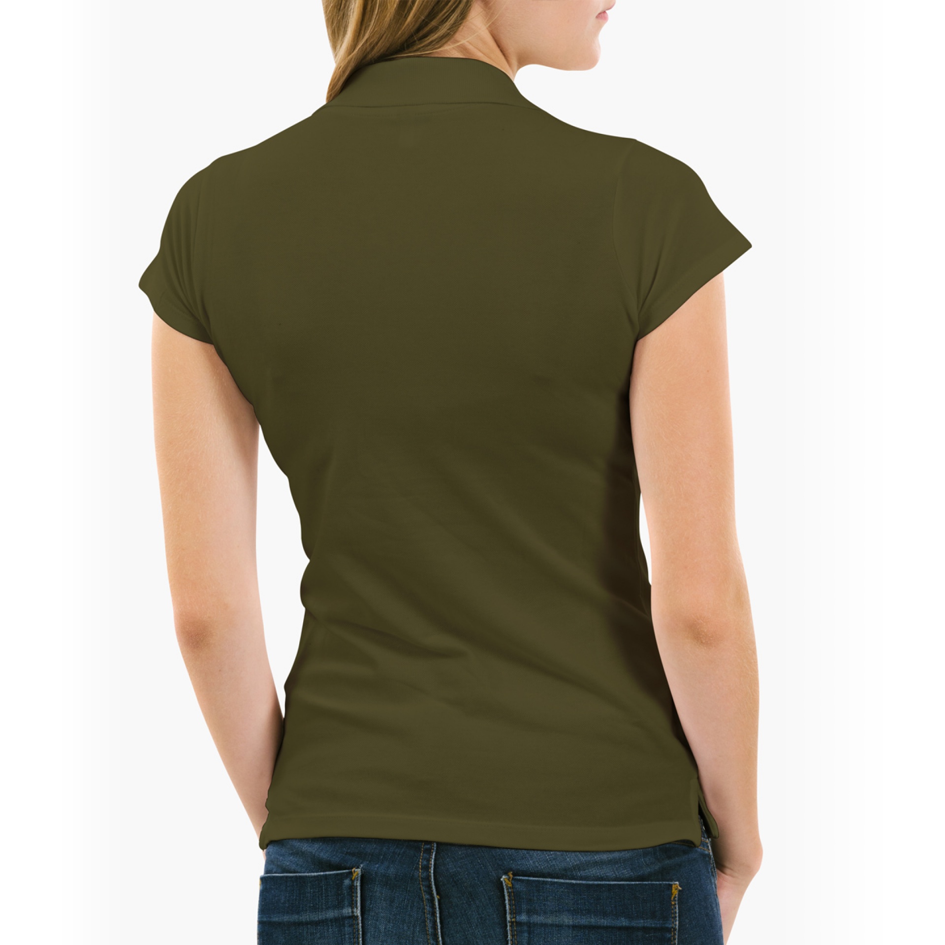 Rockworld - Moteriška chaki spalvos polo marškinėliai