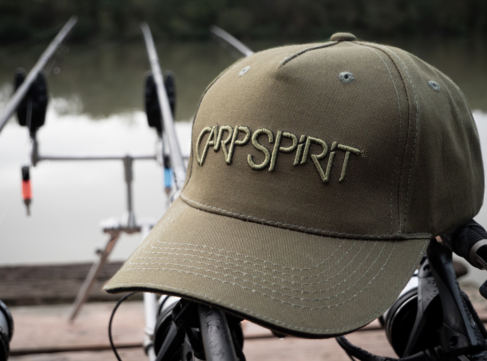 Carp Spirit Baseball 3D Logo Green Cap