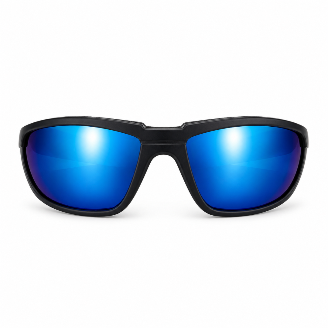 WileyX BOSS Captivate Pol Blue Mirror Smoke Grey Matte Black Frame