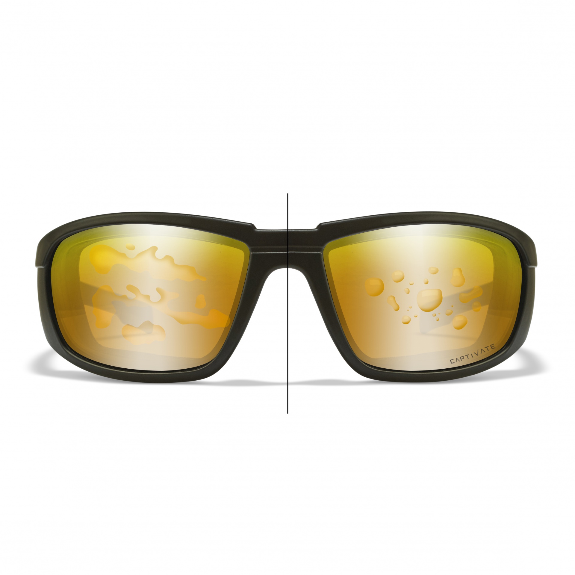 WileyX HELIX Captivate Polarized Bronze Mirror Copper Gloss Black Fade to Clear Crystal Frame