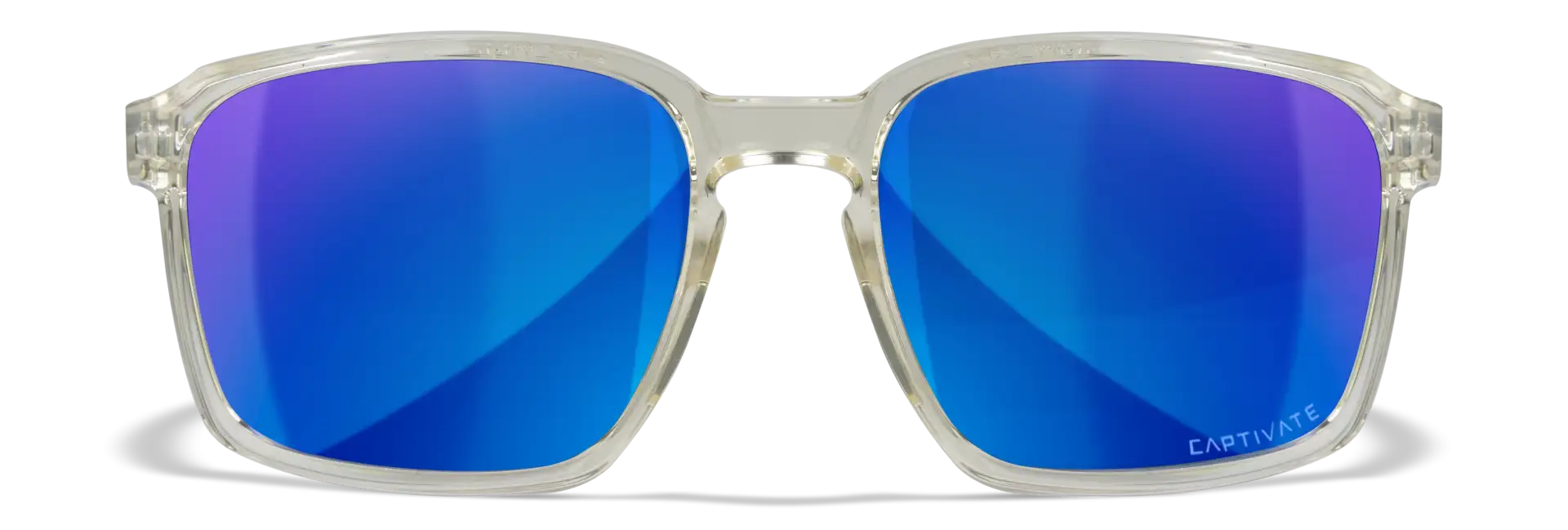 WileyX ALFA Captivate Polarized Blue Mirror Smoke Grey Gloss Clear Crystal Frame