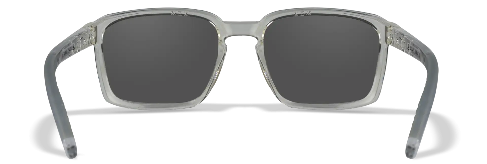 WileyX ALFA Captivate Polarized Blue Mirror Smoke Grey Gloss Clear Crystal Frame