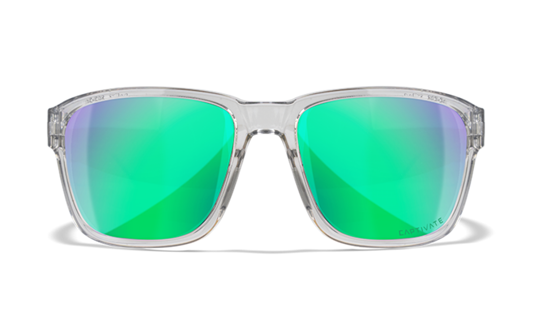 WileyX TREK Captivate Polarized Green Mirror Amber Gloss Crystal Light Grey Frame