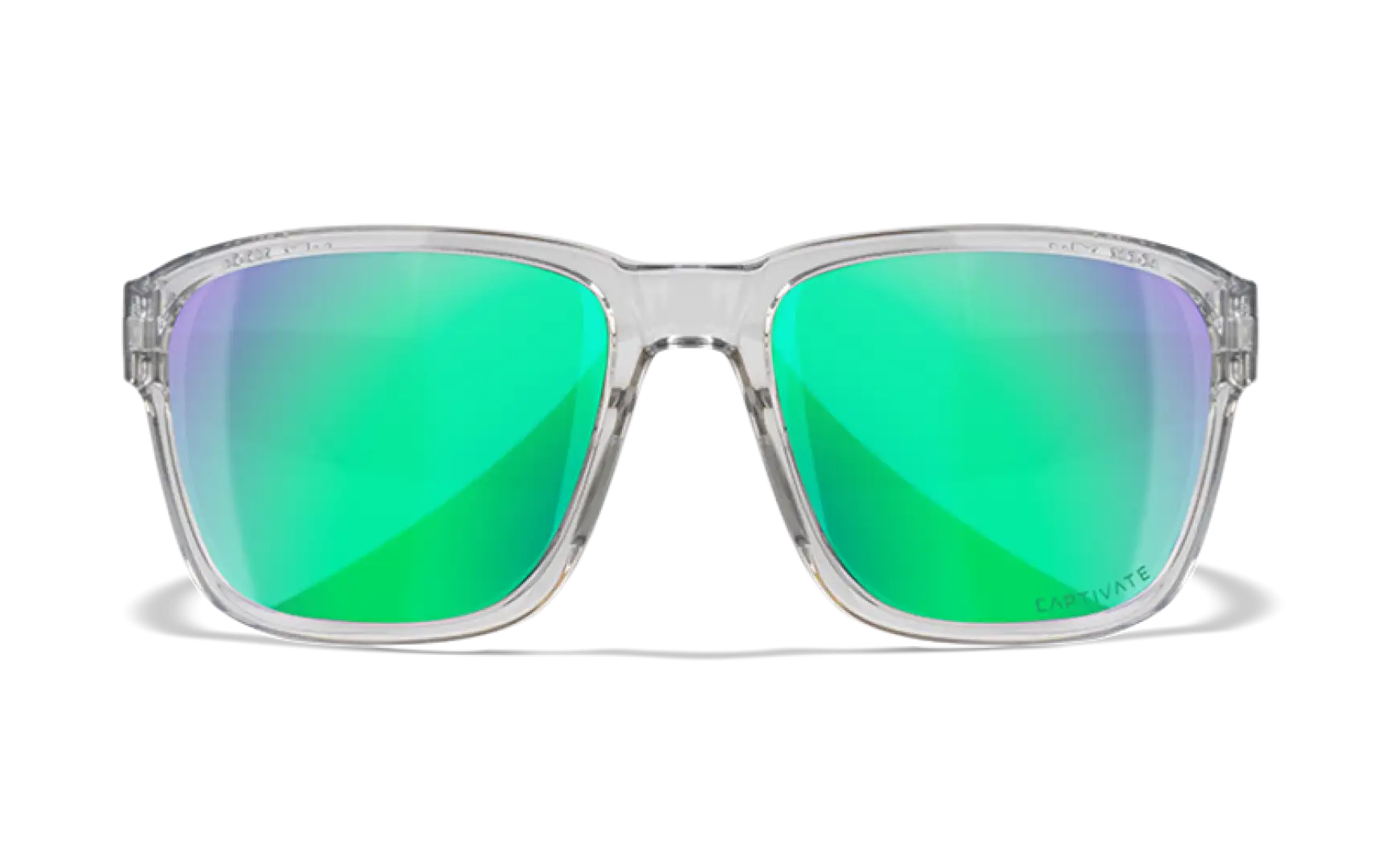 WileyX TREK Captivate Polarized Green Mirror Amber Gloss Crystal Light Grey Frame
