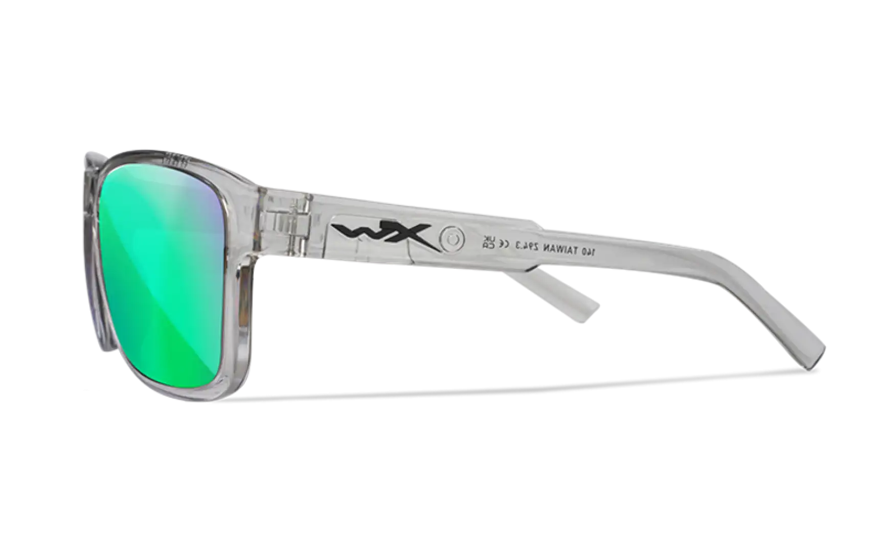 WileyX TREK Captivate Polarized Green Mirror Amber Gloss Crystal Light Grey Frame