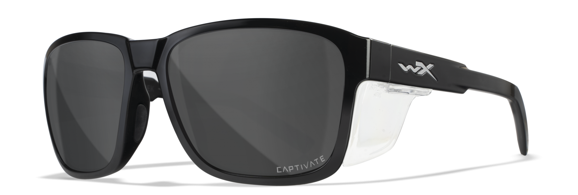 WileyX TREK Captivate Polarized Smoke Grey Gloss Black Frame