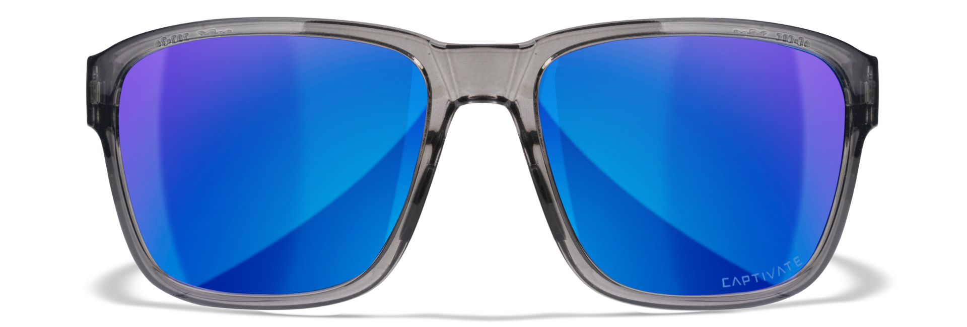 WileyX TREK Captivate Polarized Blue Mirror Smoke Grey Gloss Crystal Dark Grey Frame