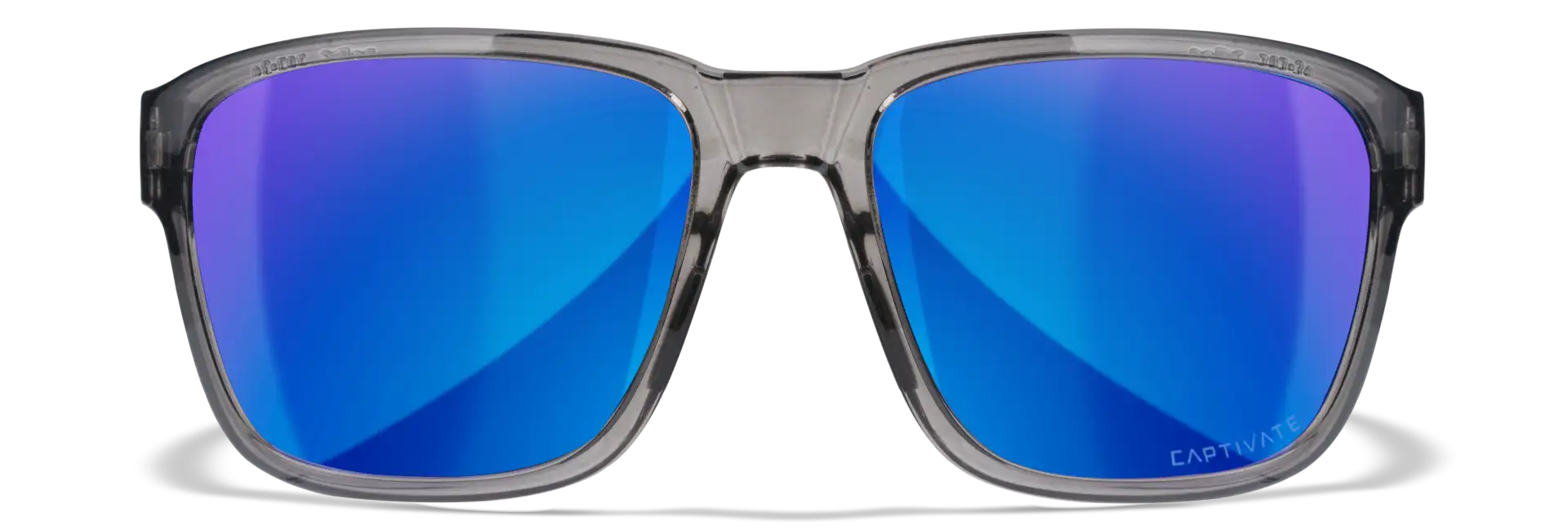 WileyX TREK Captivate Polarized Blue Mirror Smoke Grey Gloss Crystal Dark Grey Frame