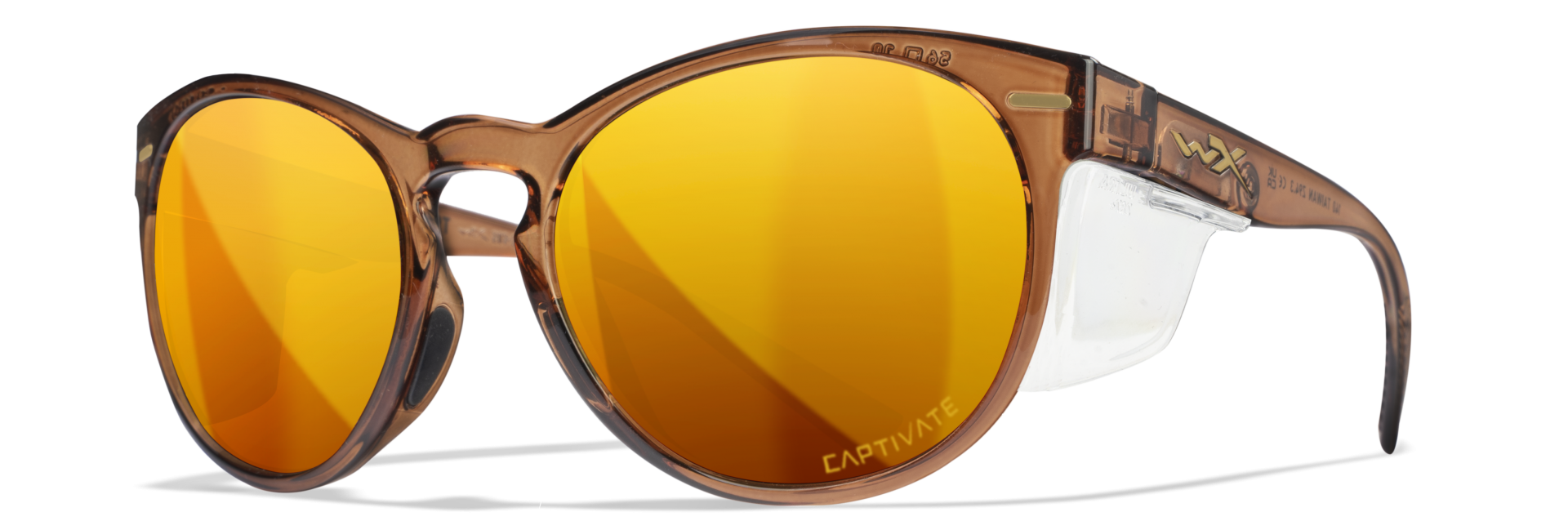 WileyX COVERT Captivate Polarized Bronze Mirror Copper Crystal Rootbeer Frame
