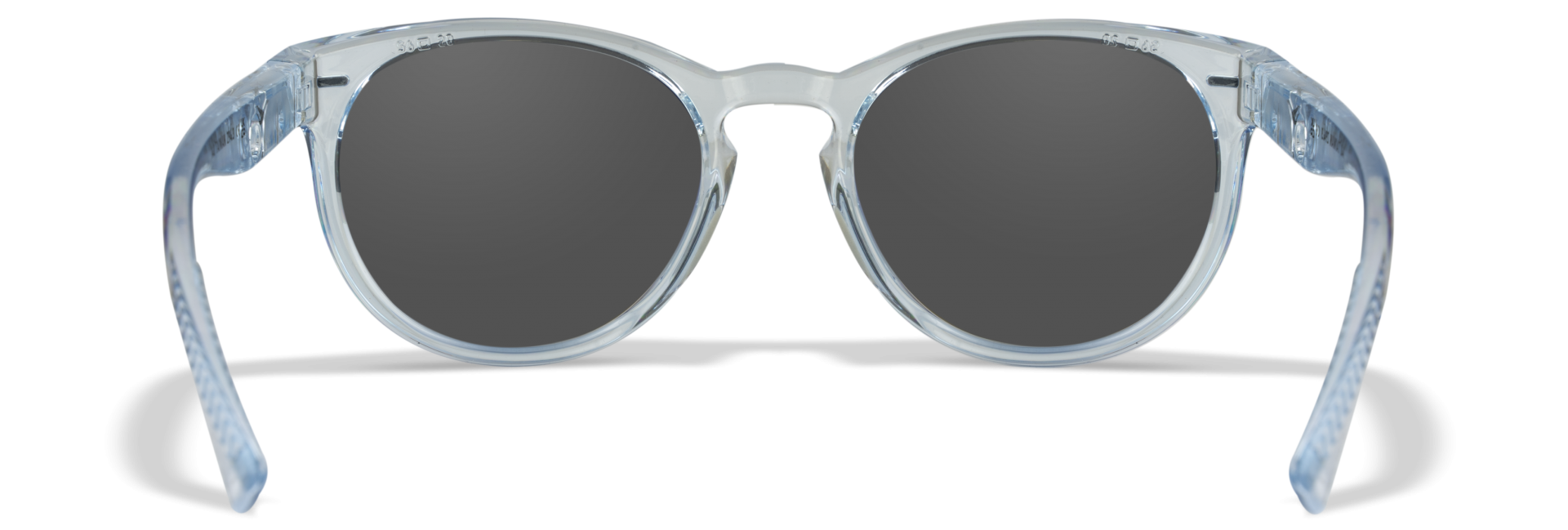 WileyX COVERT Captivate Polarized Blue Mirror Smoke Grey Gloss Crystal Light Sapphire Blue Frame