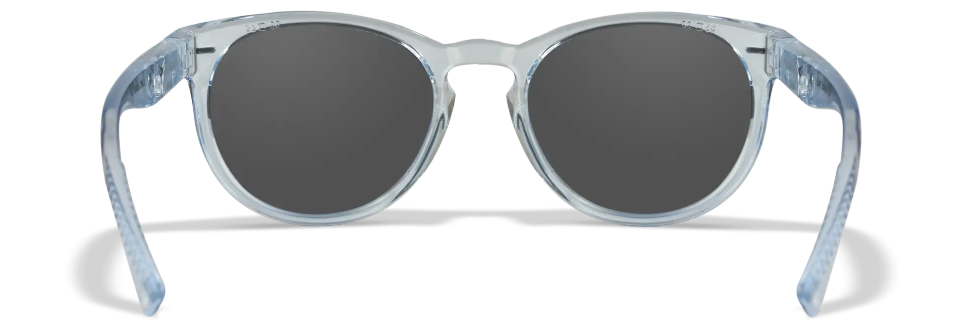 WileyX COVERT Captivate Polarized Blue Mirror Smoke Grey Gloss Crystal Light Sapphire Blue Frame