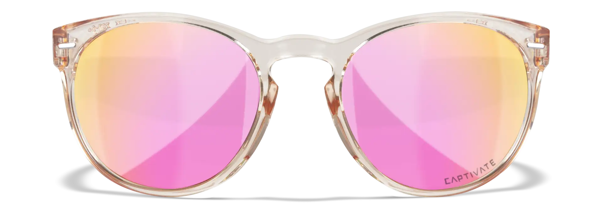 WileyX COVERT Captivate Polarized Rose Gold Mirror Smoke Green Gloss Crystal Blush Frame