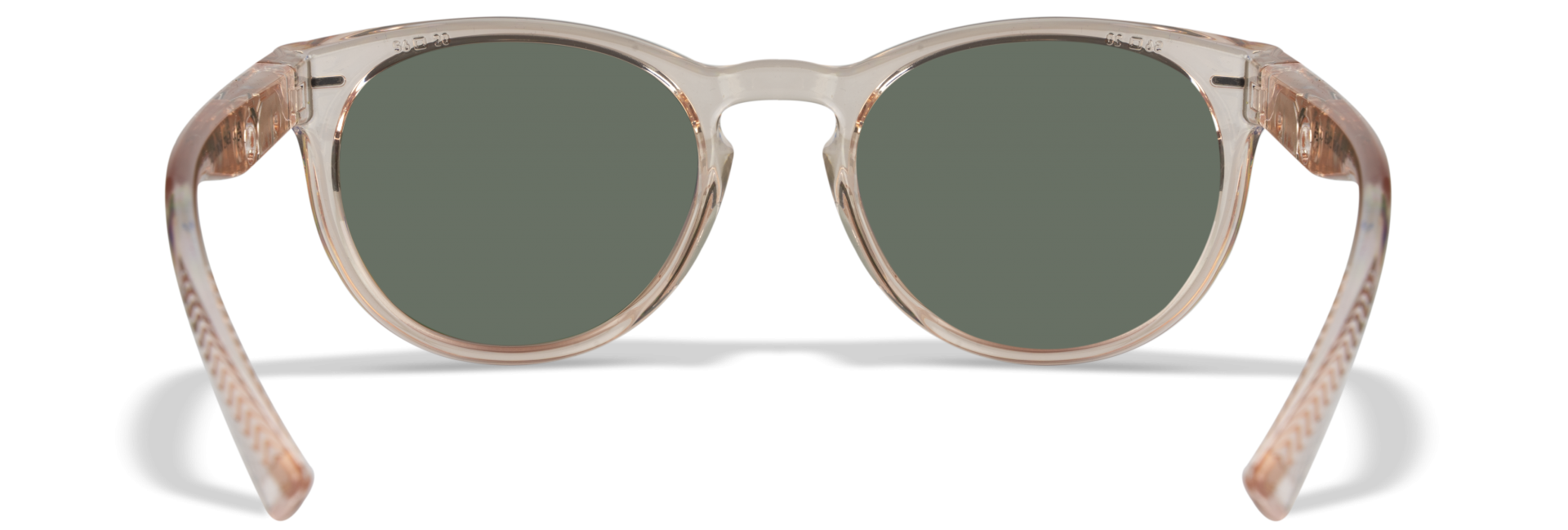 WileyX COVERT Captivate Polarized Rose Gold Mirror Smoke Green Gloss Crystal Blush Frame