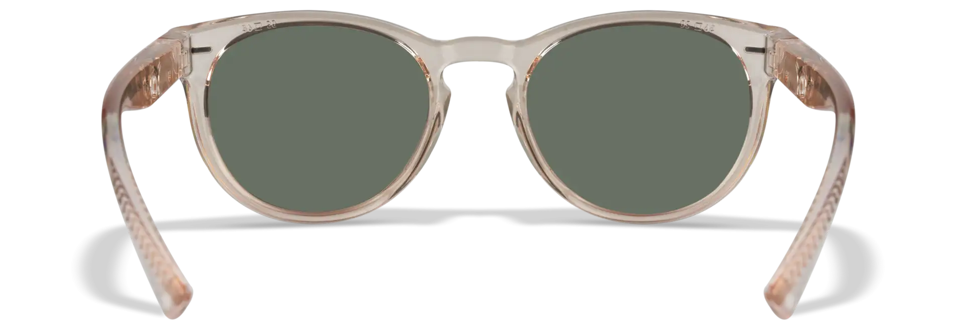 WileyX COVERT Captivate Polarized Rose Gold Mirror Smoke Green Gloss Crystal Blush Frame