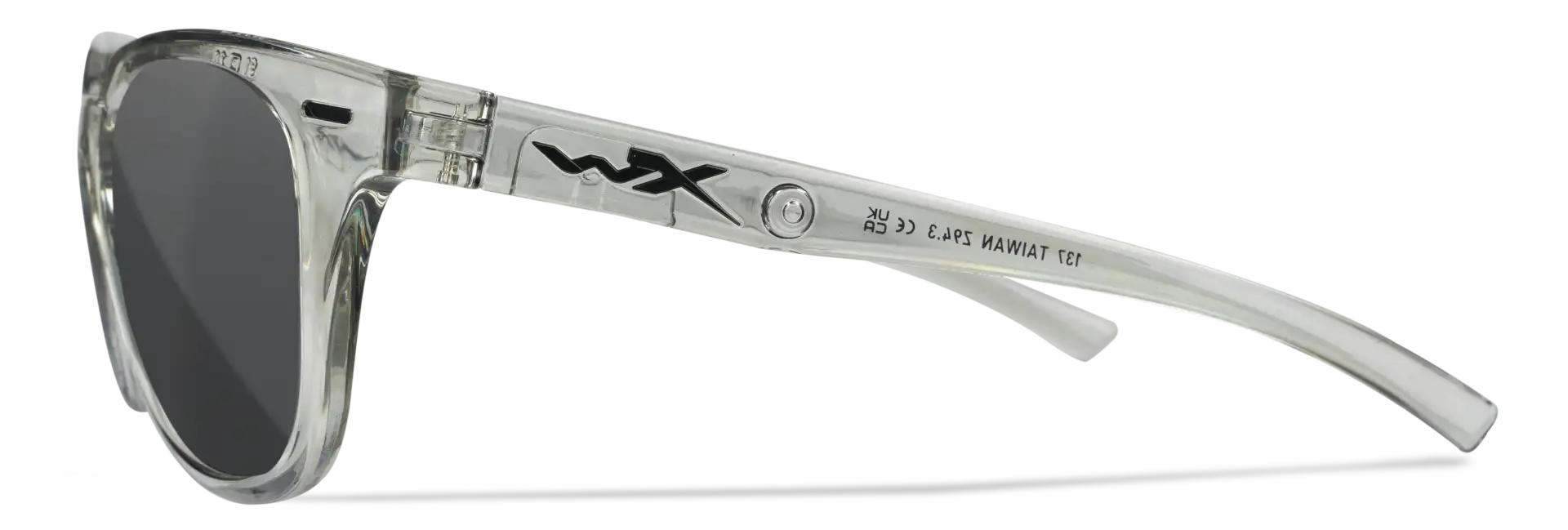 WileyX ULTRA Captivate Polarized Smoke Grey Gloss Crystal Light Grey Frame