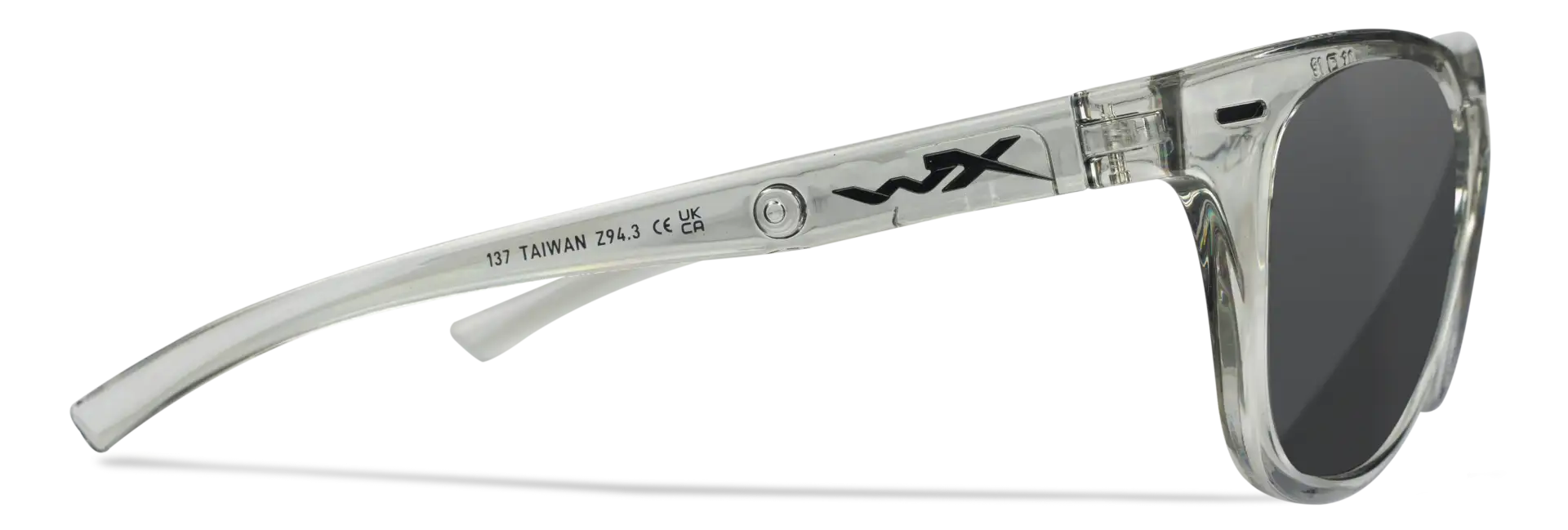 WileyX ULTRA Captivate Polarized Smoke Grey Gloss Crystal Light Grey Frame