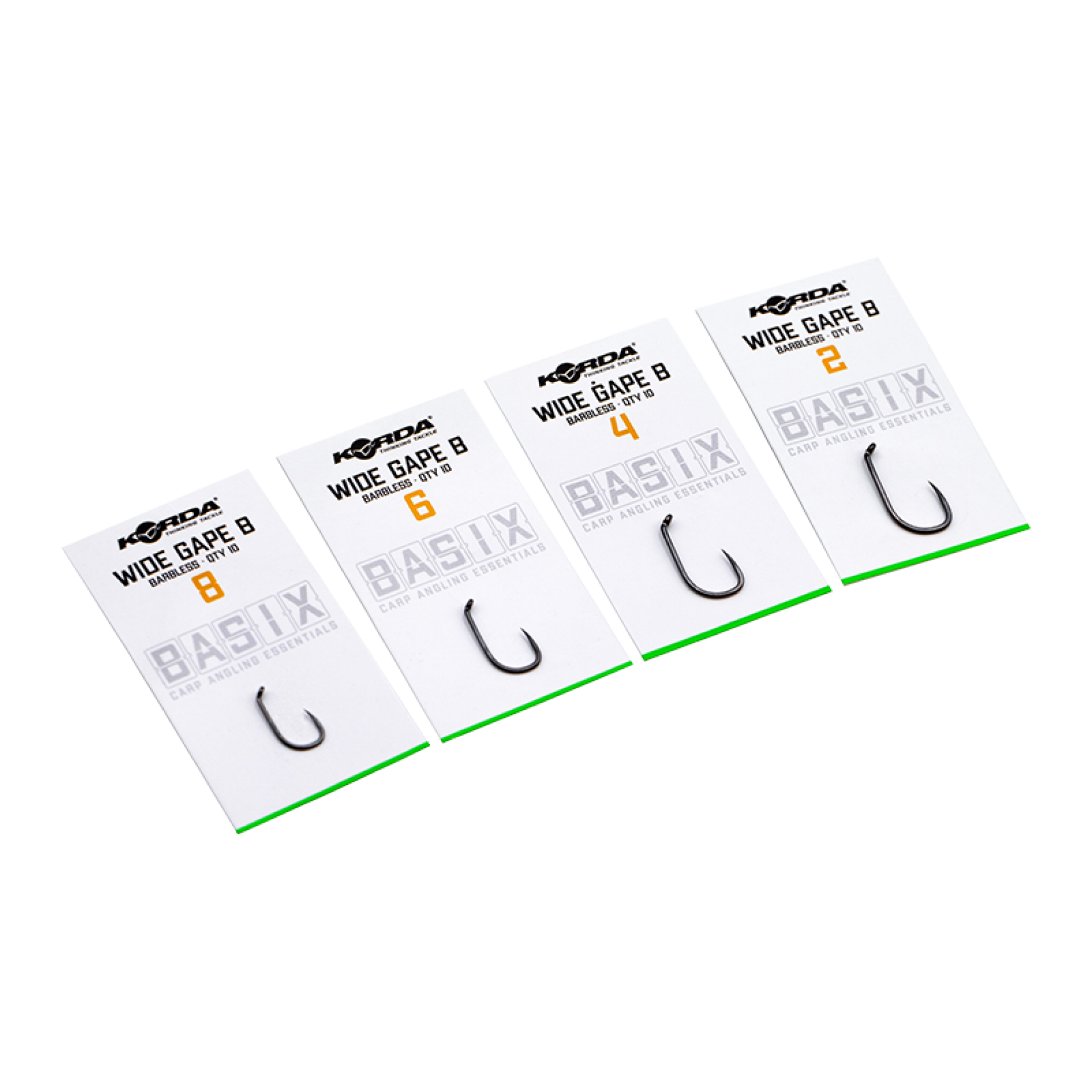 Korda Basix Wide Gape Hooks Barbless