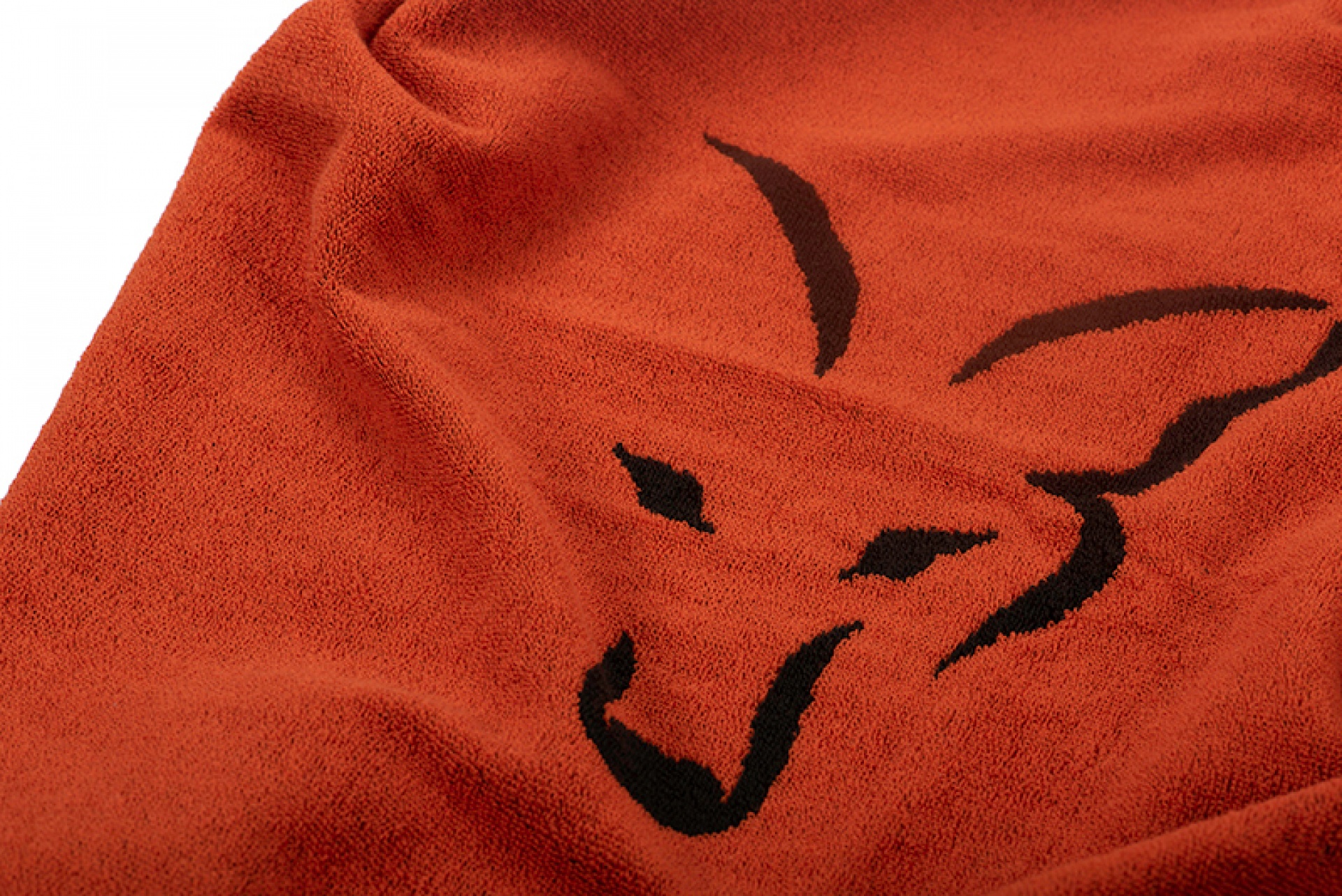 Fox Beach Towel Black and Orange