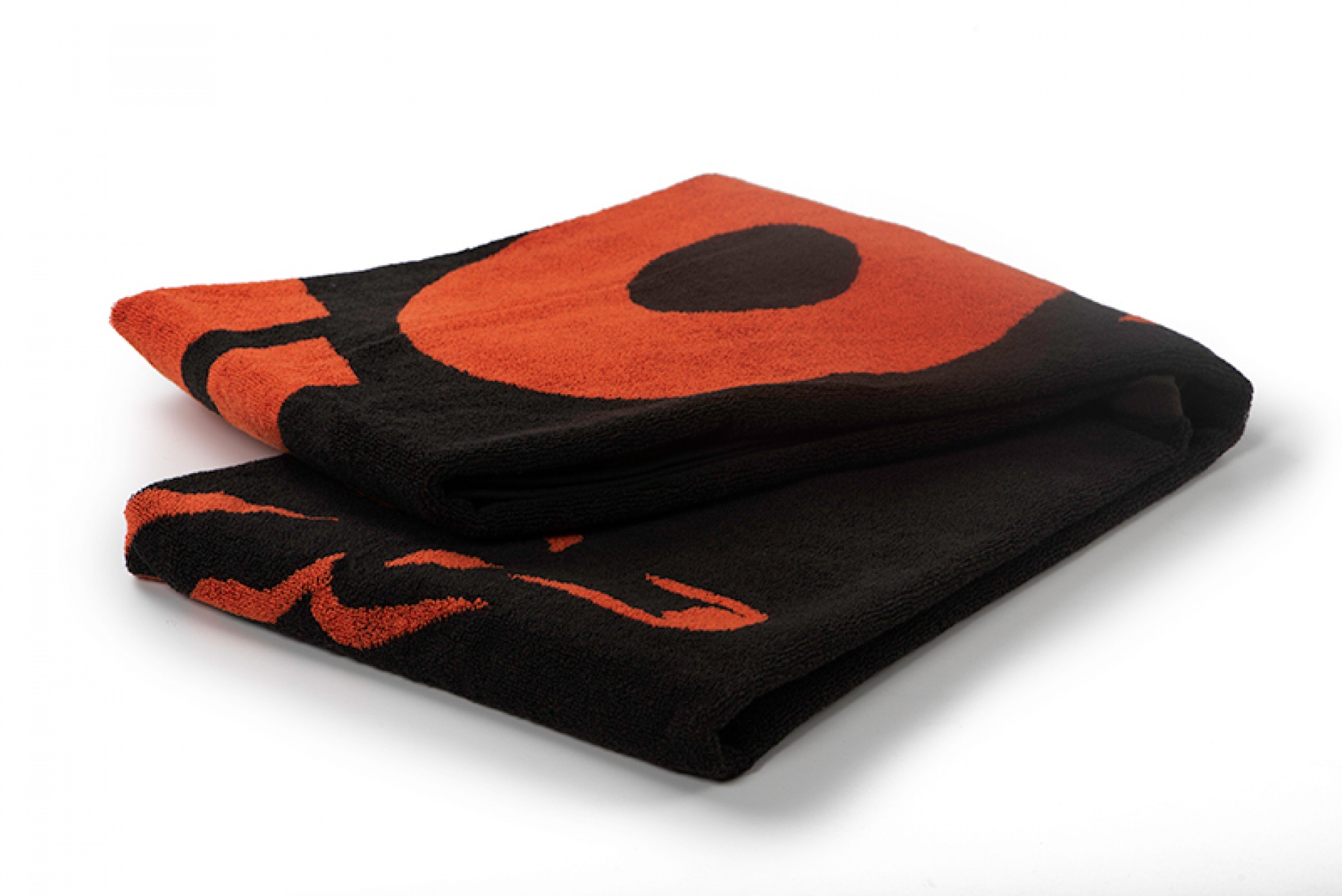 Fox Beach Towel Black and Orange