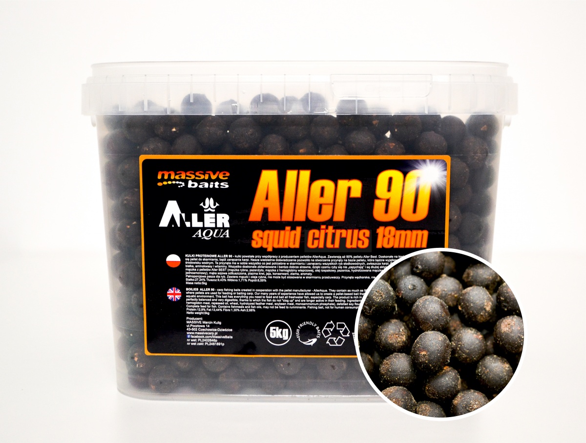 Massive Baits Aller 90 Squid Citrus Boilies