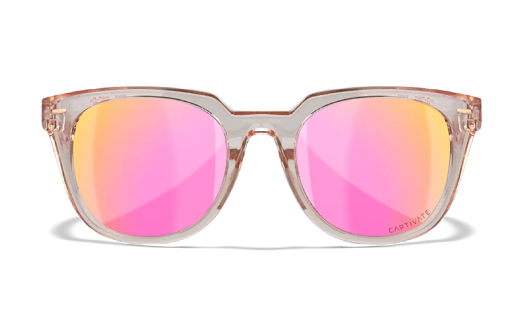 WileyX ULTRA Captivate Polarized Rose Gold Mirror Smoke Green Gloss Crystal Blush Frame