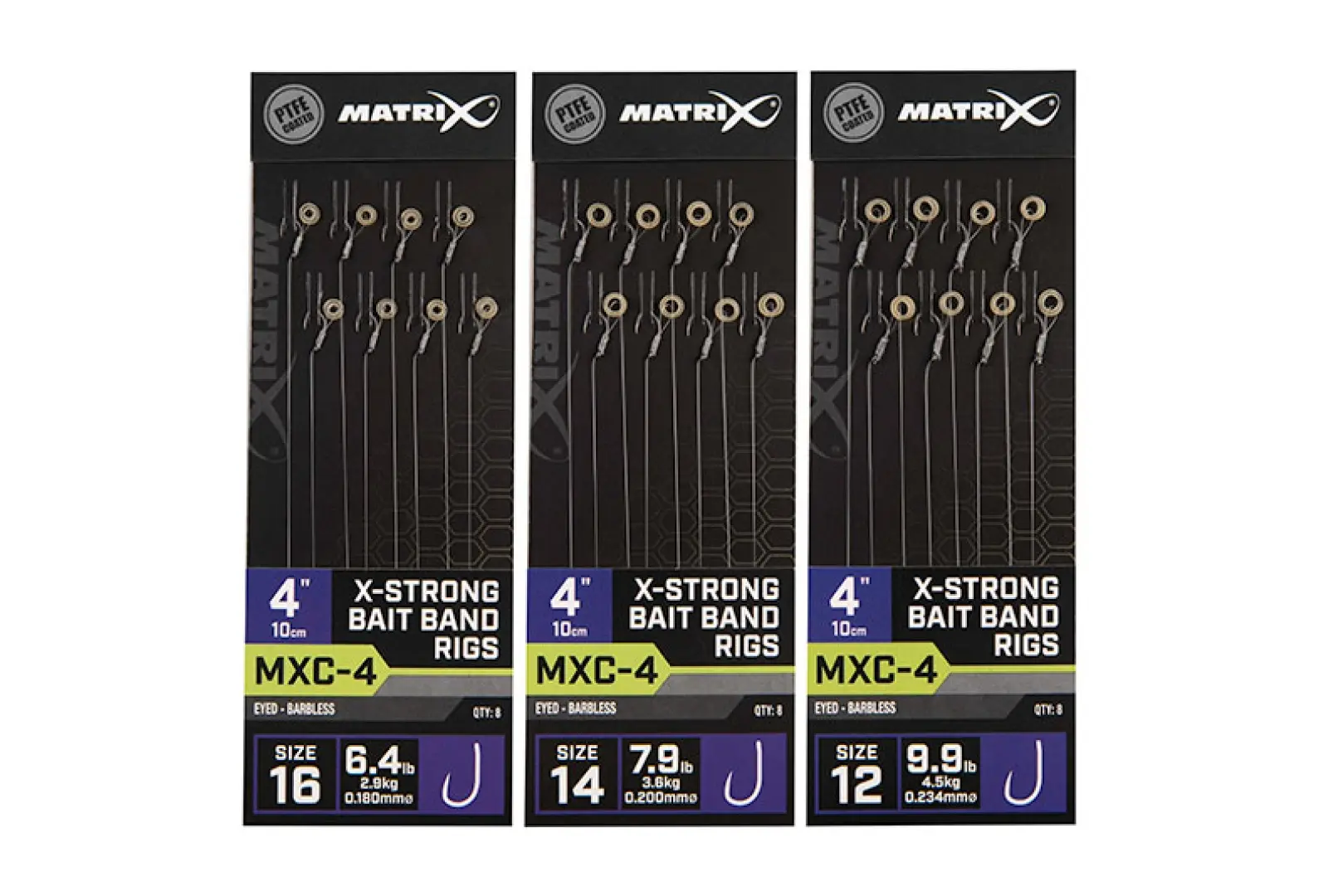 Matrix MXC-4 Barbless X-Strong Bait Bands Rigs - 10cm