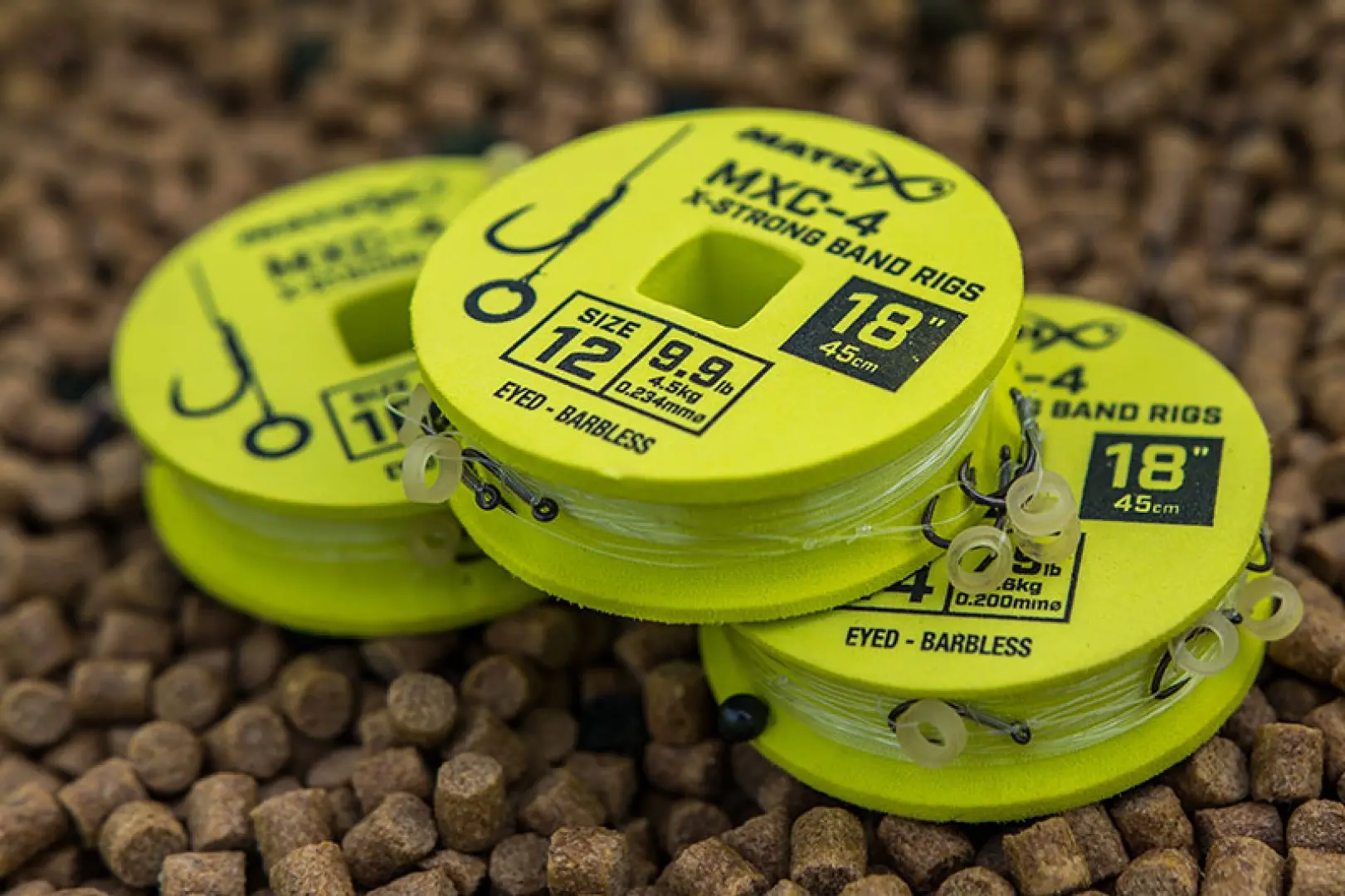 Matrix MXC-4 Barbless X-Strong Bait Bands Rigs - 45cm