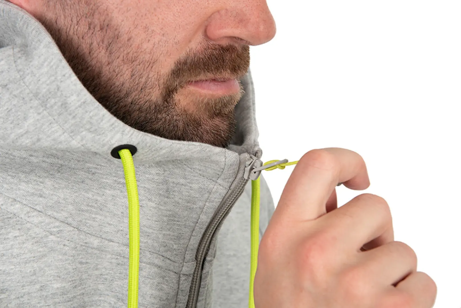 Matrix Full Zip Hoody Marl Grey/Lime - Black Edition Range