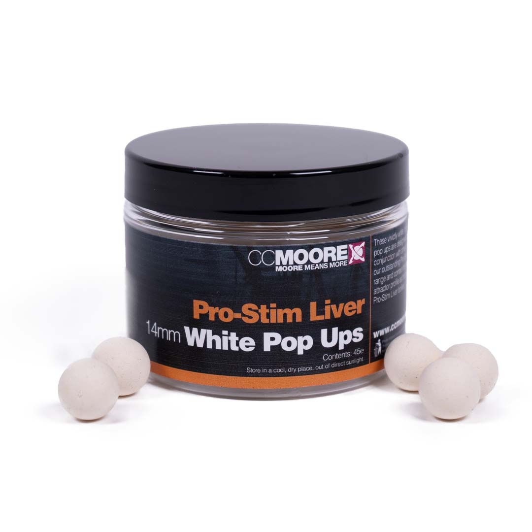 CCMoore Pro-Stim Liver  Pop Ups 14mm - White