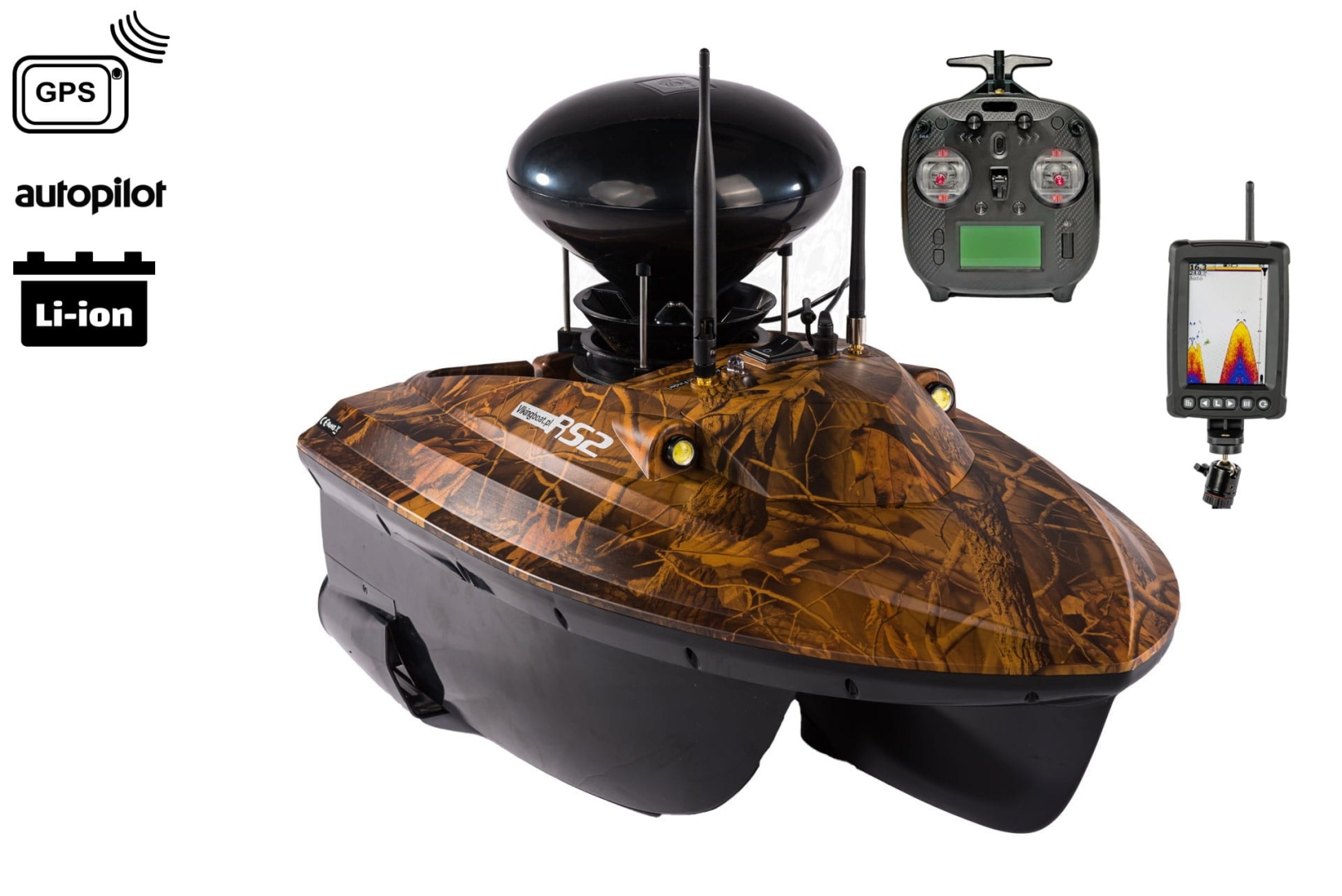 Viking Boat RS2 CAMO - (Sondeur T600 + Lance-appâts)