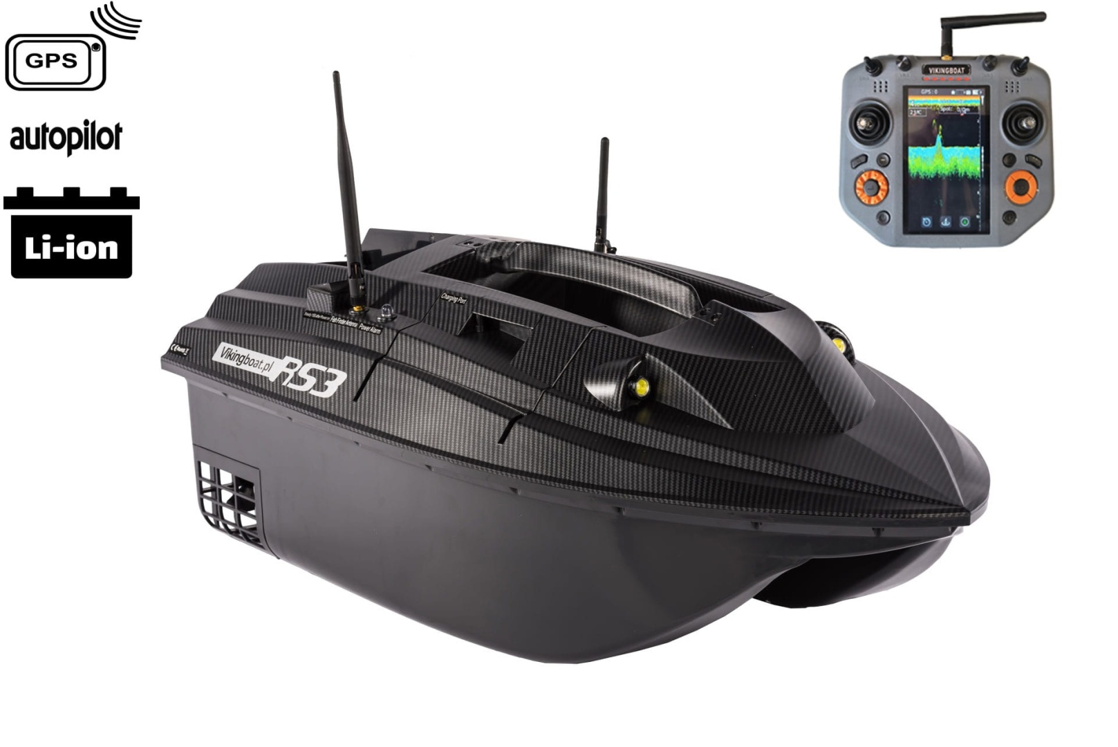 Viking Boat RS3 Carbon - (Fish Finder All in One with Remote Control)