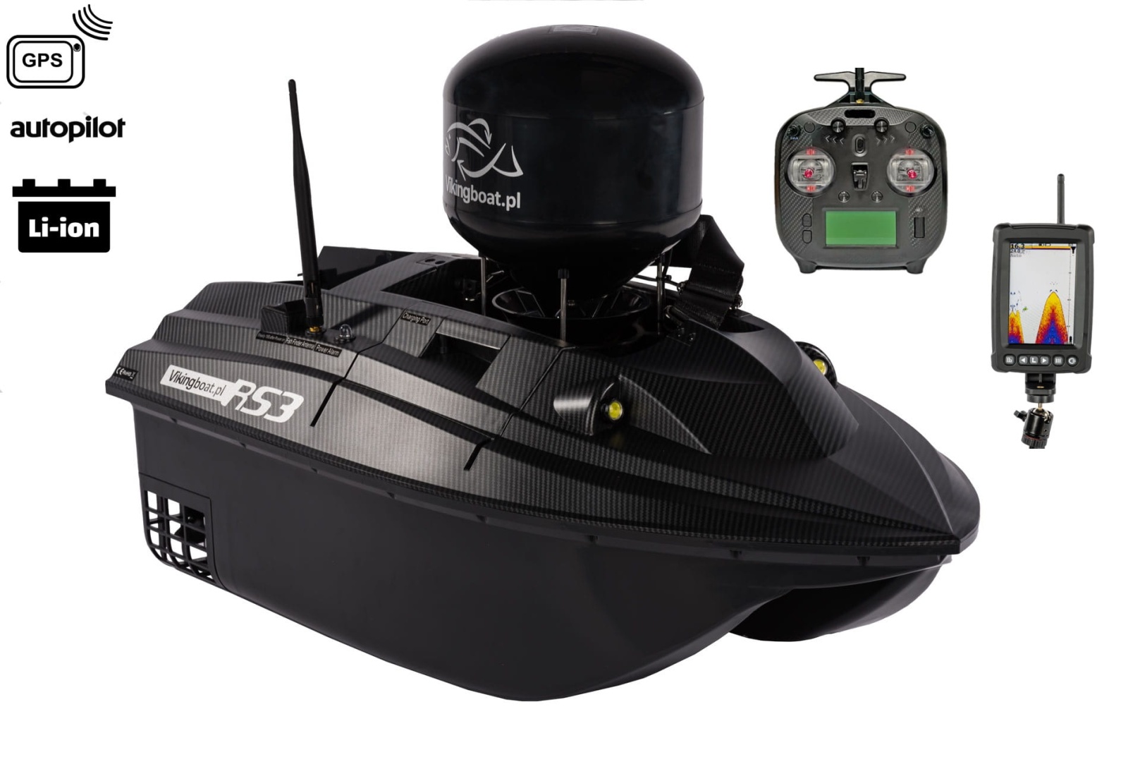 Viking Boat RS3 Carbon - (T600 Fish Finder + Bait Spreader)