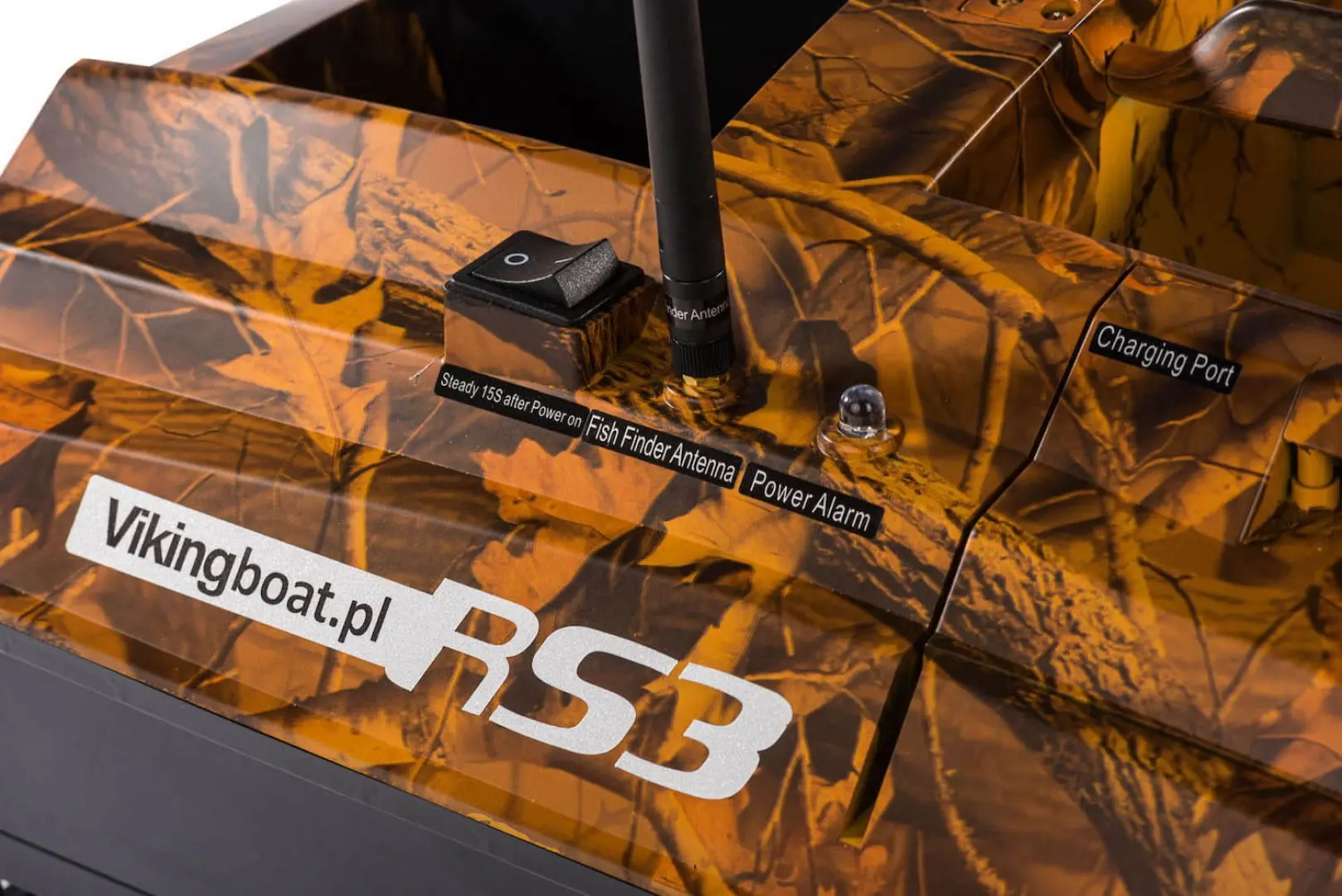 Viking Boat RS3 CAMO - (Echosonda All in One w Pilocie + Rozrzutnik Zanęty)
