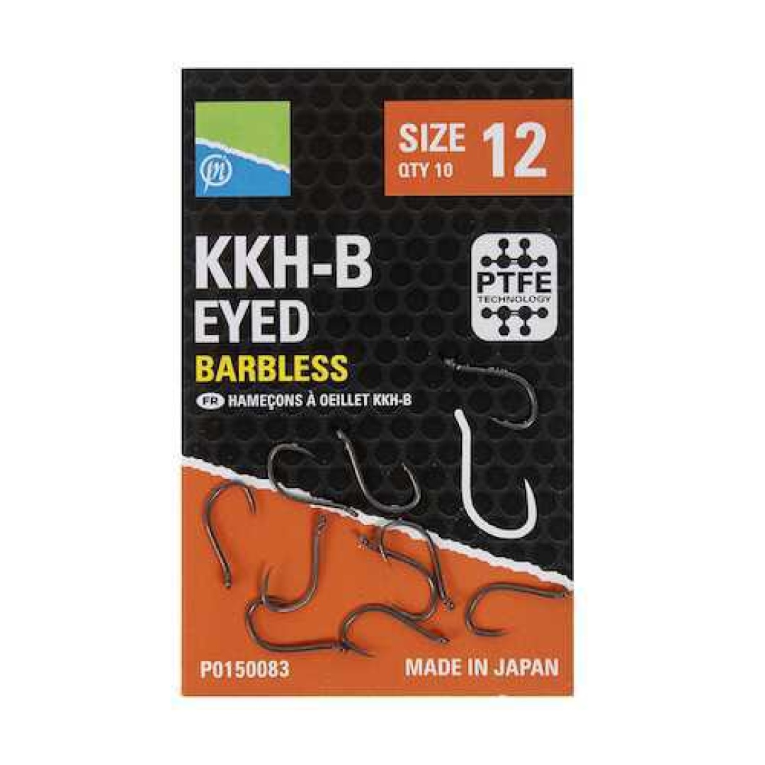 Preston Innovations KKH-B Eyed Barbless Hooks